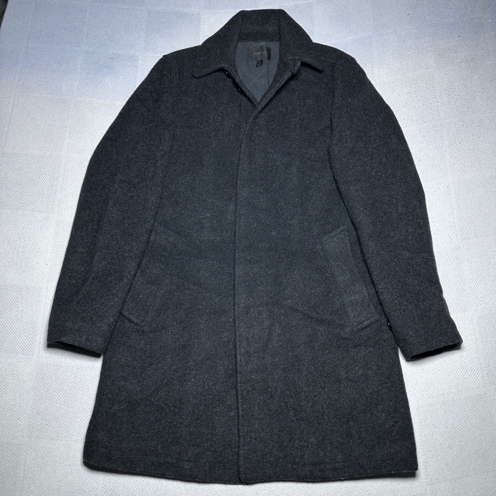 J.Crew Wool Coat Mens XS Charcoal Gray Classic Quilted Lined 3M Thinsulate